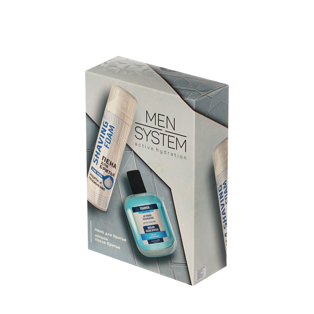 Мужской подарочный набор ( пена для бритья Carelax для чувствительной кожи 200мл + лосьон после бритья Foammen увлажняющий 100мл ). Фото 2.