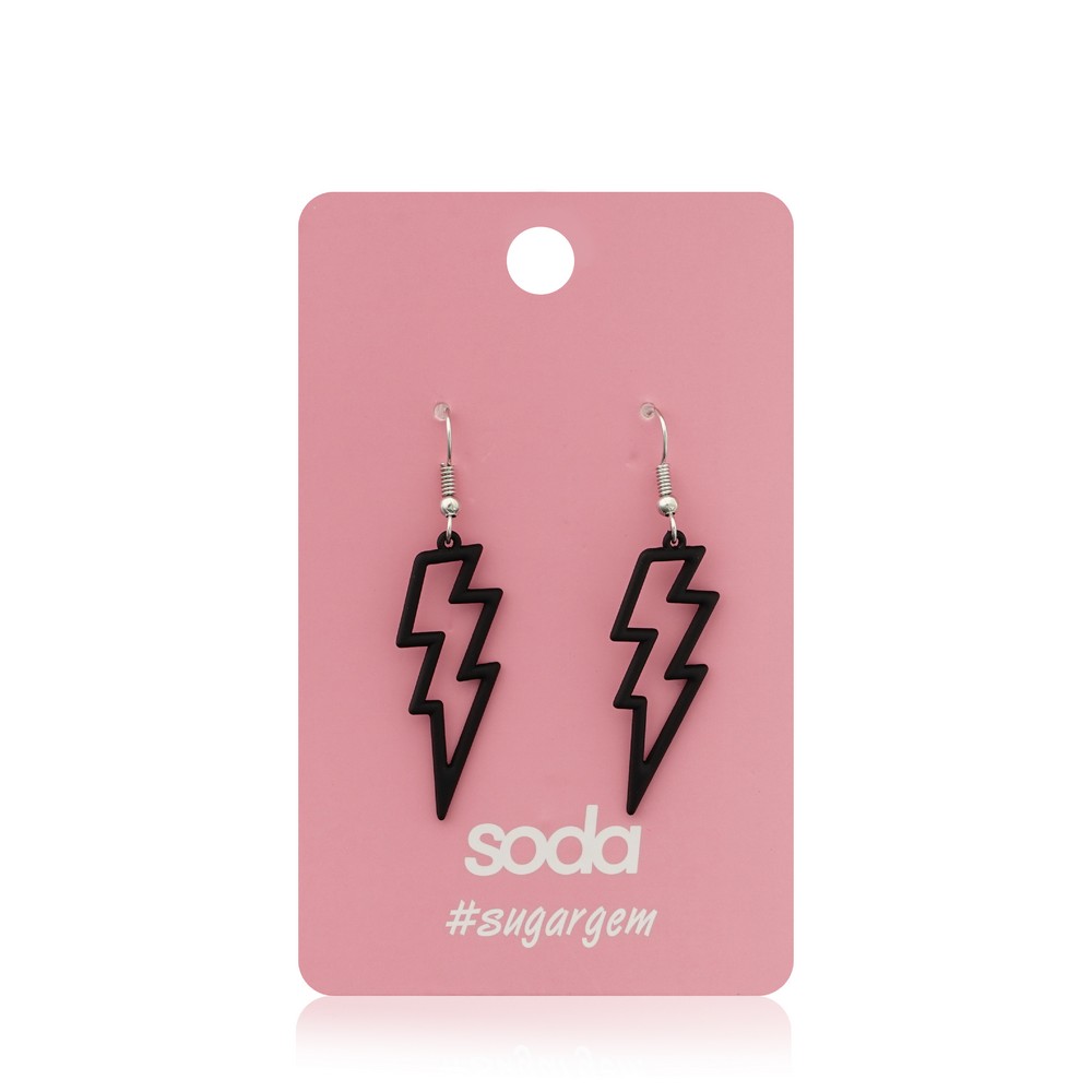 Серьги Soda " Lightning black "