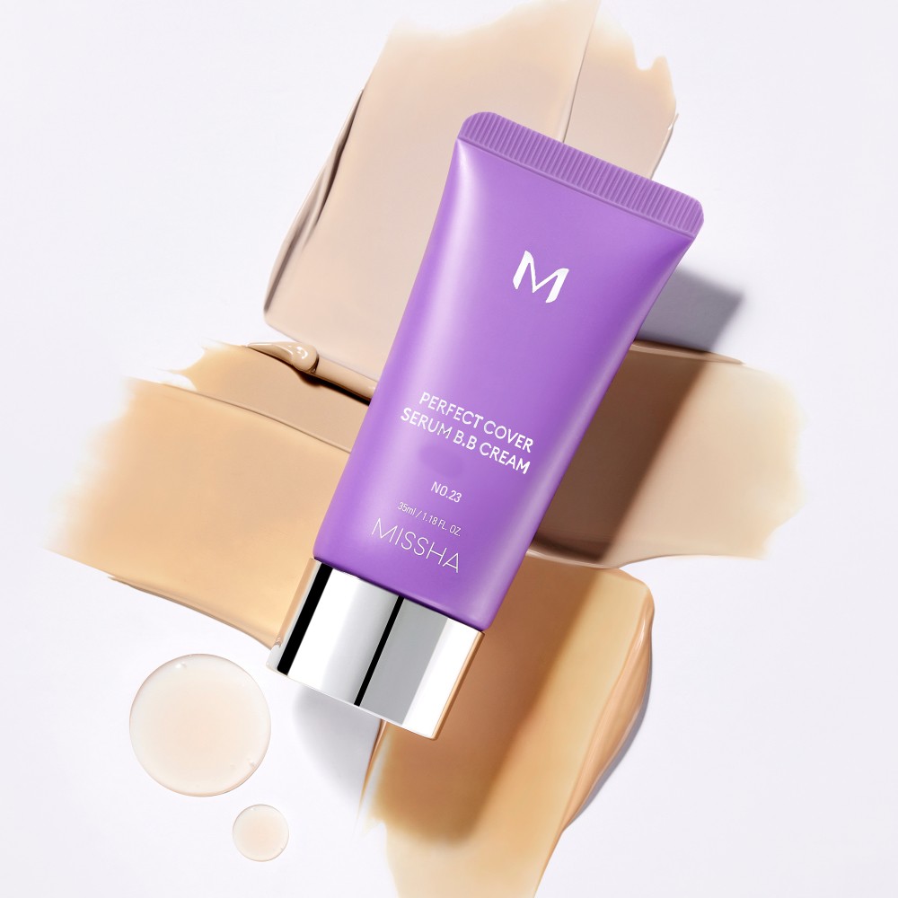 Тональный BB крем для лица Missha M Perfect Cover Serum с антивозрастной сывороткой SPF 50+ 23 20мл. Фото 5.