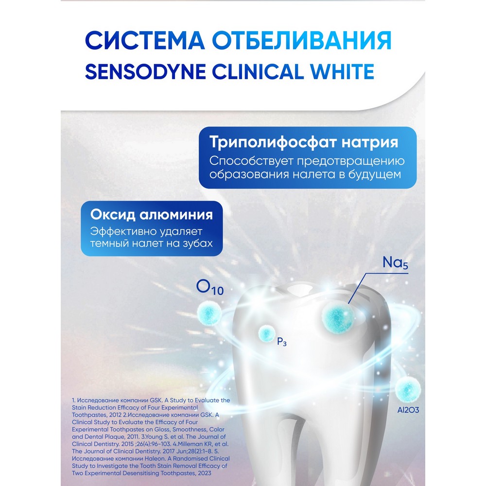 Зубная паста Sensodyne Clinical White Активное отбеливание от темного налета 75мл. Фото 6.