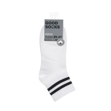 Мужские укороченные носки Good Socks белые с черной полоской р.25-27.