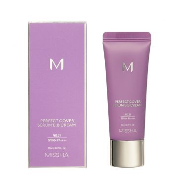 Тональный BB крем для лица Missha M Perfect Cover Serum с антивозрастной сывороткой SPF 50+ 21 20мл.