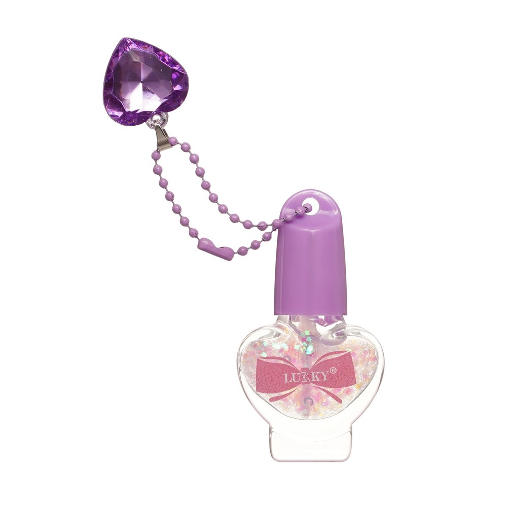 Лак для ногтей Lukky Charmy laque Сиреневый с блестками 5мл. Фото 3.