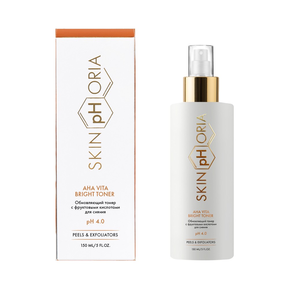 Обновляющий тонер с фруктовыми кислотами для сияния Skinphoria AHA Vita Bright Toner 150мл. Фото 2.