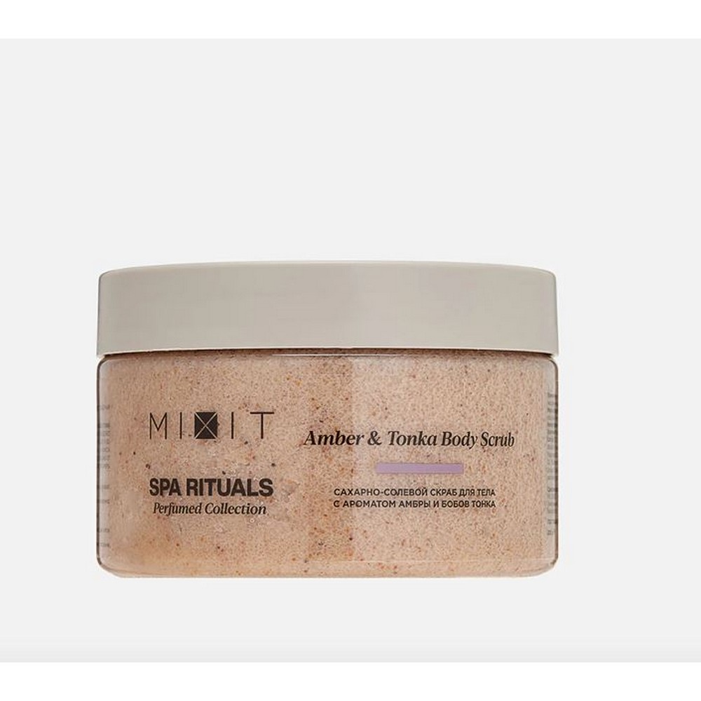 Сахарно - солевой скраб для тела Mixit Spa Rituals Amber & Tonka 300г. Фото 1.