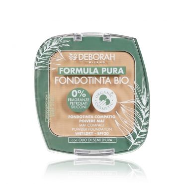 Тональная пудра для лица DEBORAH Milano Formula Pura Fondotinta Bio 03 SPF 20 9г.