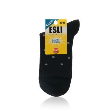 Женские однотонные носки Esli Basic Черный р.23-25.