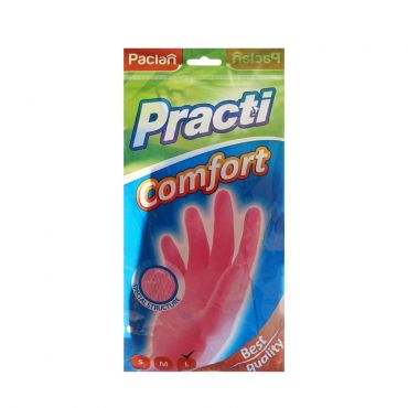 Перчатки резиновые особо прочные Paclan Practi Comfort L розовые.