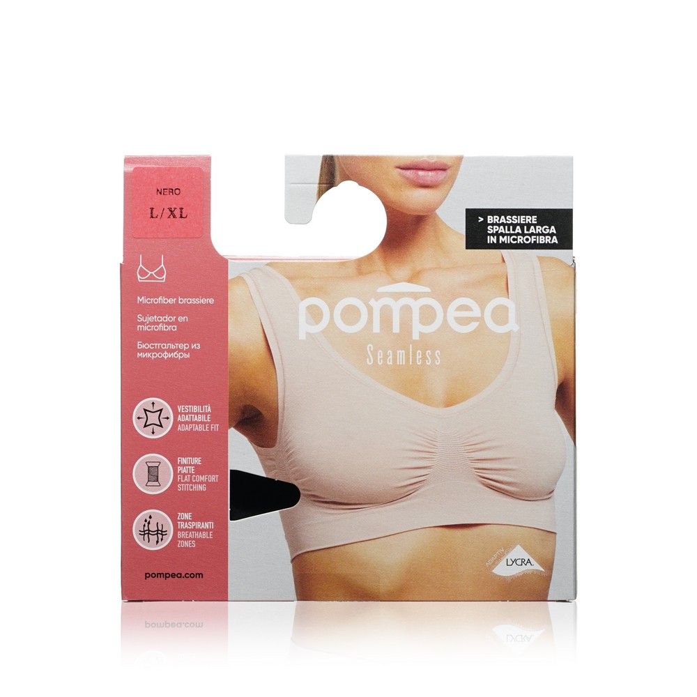 Женский бюстгалтер Pompea Seamless Comfort Nero L / XL. Фото 1.