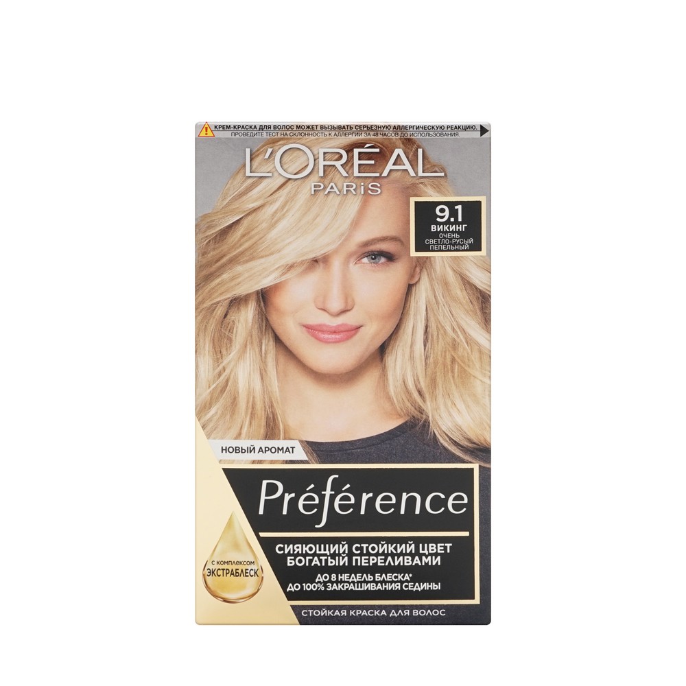 Краска L'Oreal Paris Preference стойкая для волос 9.1 Викинг. Фото 1.