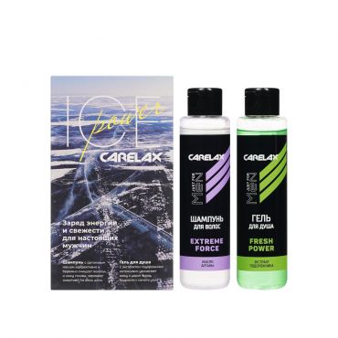 Мужской подарочный набор Carelax Ice Power ( гель для душа Fresh Power 250мл + шампунь для волос Extreme Force 250мл ).