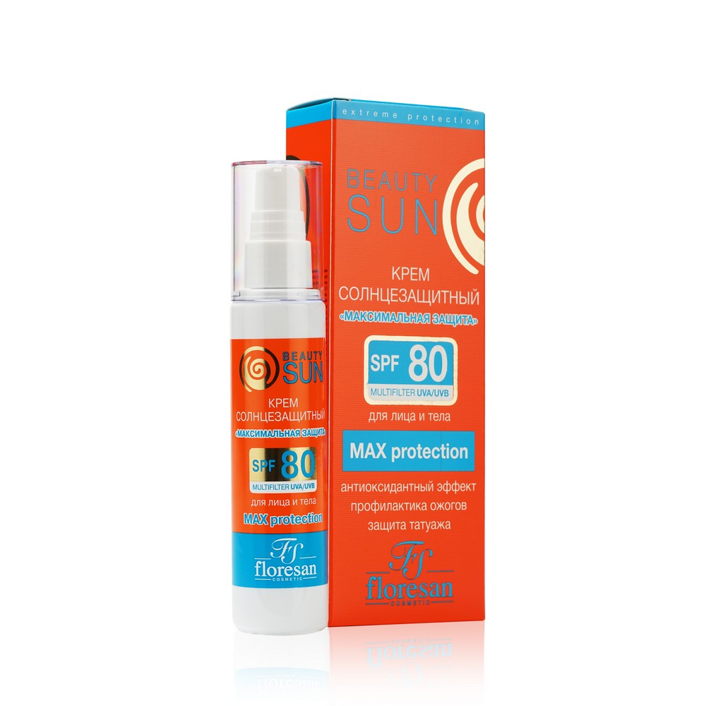 Солнцезащитный крем для лица и тела Floresan Beauty Sun " Максимальная защита " SPF 80 75мл. Фото 1.