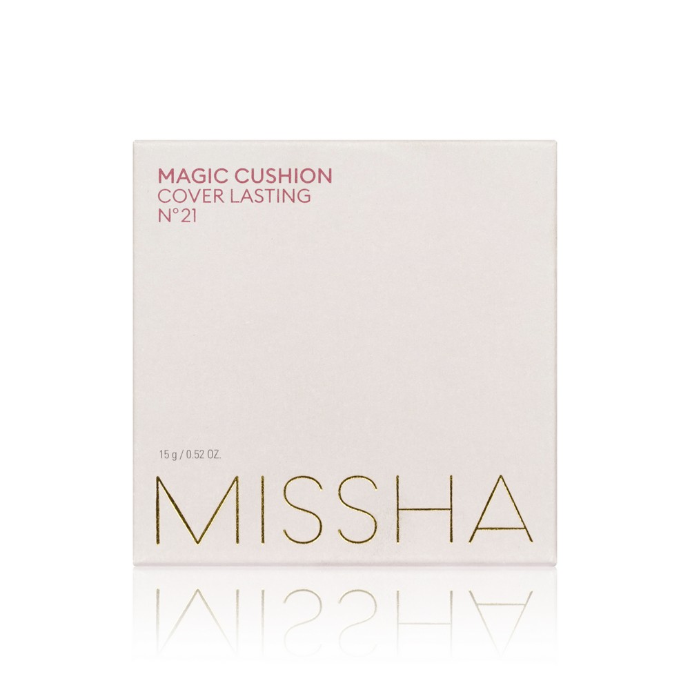 Тональный Кушон для лица Missha Magic Cushion Cover Lasting с устойчивым покрытием 21 15г. Фото 1.