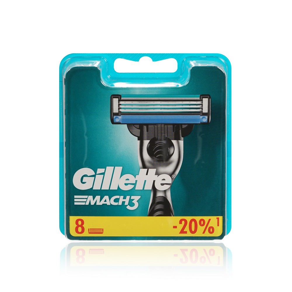 Кассеты для станка Gillette Mach 3 сменные 8шт. Фото 1.