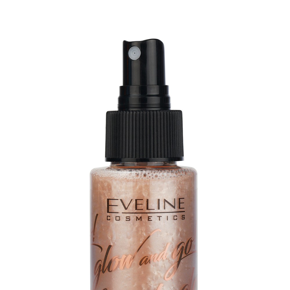 Мист для макияжа Eveline Glow and go! Aqua miracle Face mist с эффектом сияния 4в1 001 Nude 110мл. Фото 3.