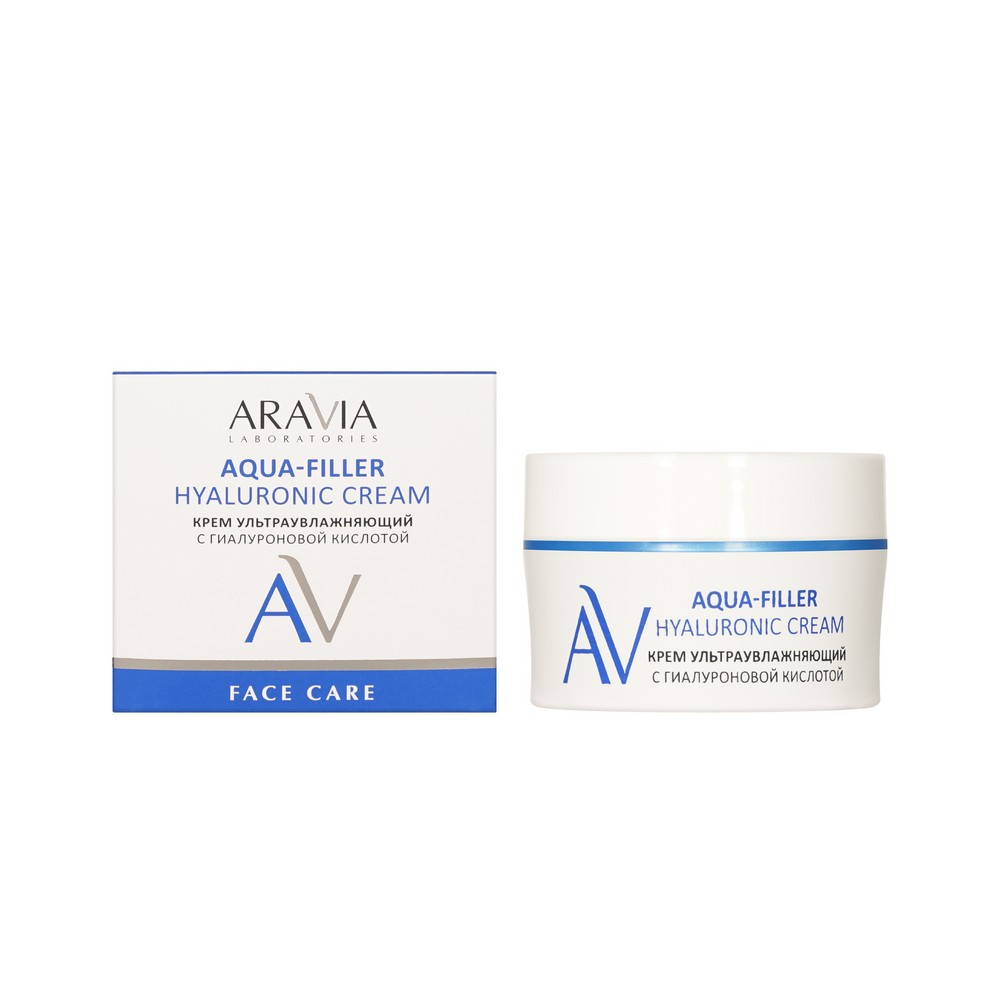 Крем для лица ультраувлажняющий с гиалуроновой кислотой Aravia Laboratories Aqua-Filler Hyaluronic Cream 50мл. Фото 1.