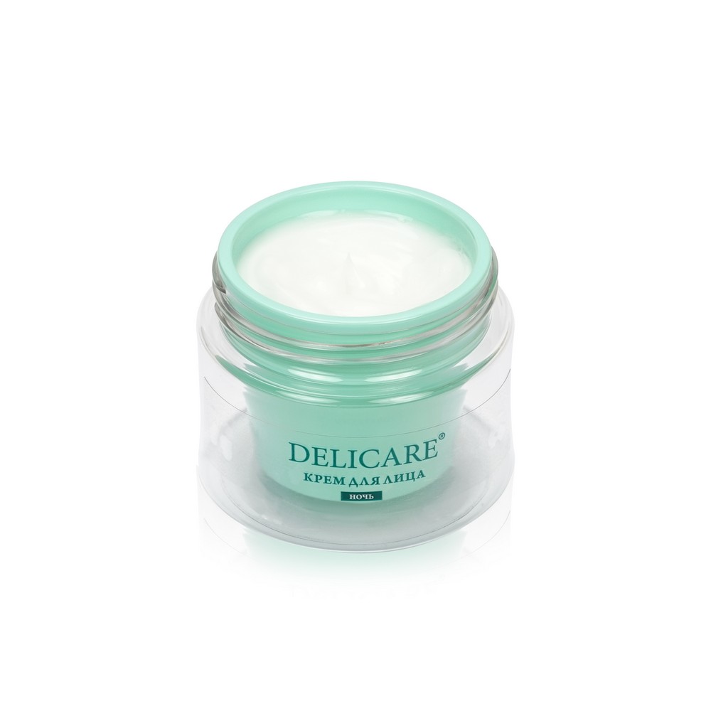 Ночной крем для лица Delicare Collagen Complex + Aloe с алоэ вера и коллагеном 65+ 50мл. Фото 5.