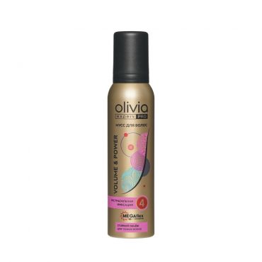 Мусс для волос Olivia expert PRO Volume & Power экстрасильная фиксация 4 150мл.