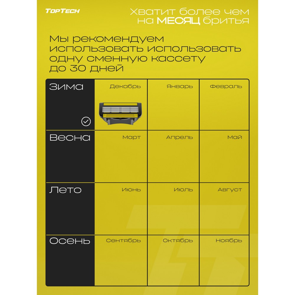 Мужской станок для бритья TopTech Ultra 5 + 1 сменная кассета 5 лезвий. Фото 9.