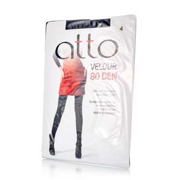 Женские колготки Atto Velour из микрофибры 80den черные 4 размер.