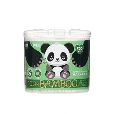 Ватные палочки из бамбука WEIS Bamboo " Панда " 300шт.