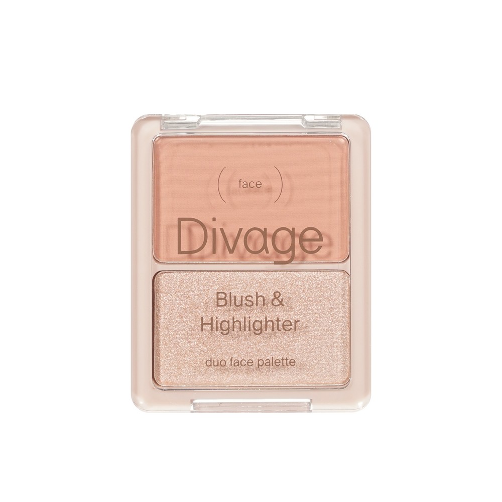 Палетка для лица Divage Blush & Highlighter Duo Face Palette 02 8г. Фото 1.