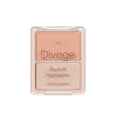 Палетка для лица Divage Blush & Highlighter Duo Face Palette 02 8г.